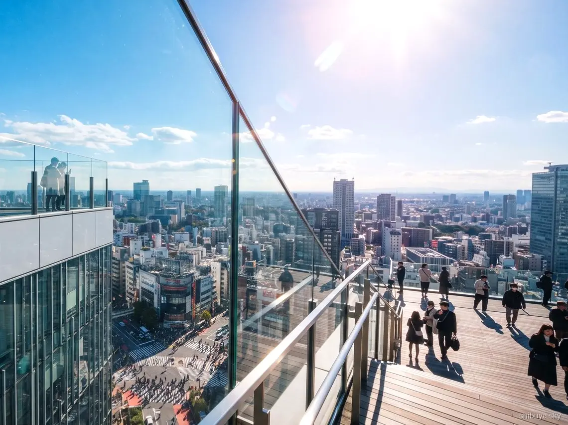 Shibuya Sky bilet ve sabah turu, açık hava terasından Tokyo manzarası