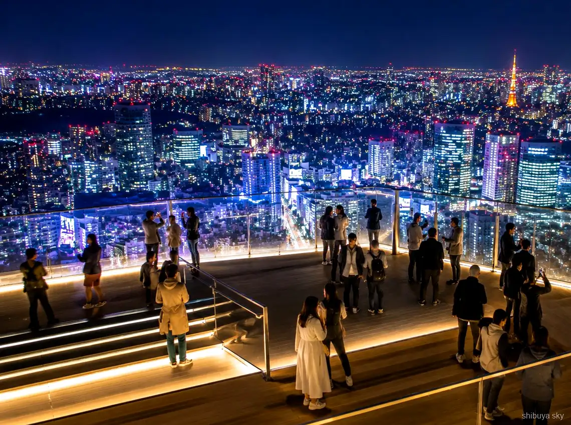 Shibuya Sky bilety, nocna wycieczka: Tokio rozświetlone widziane z tarasu