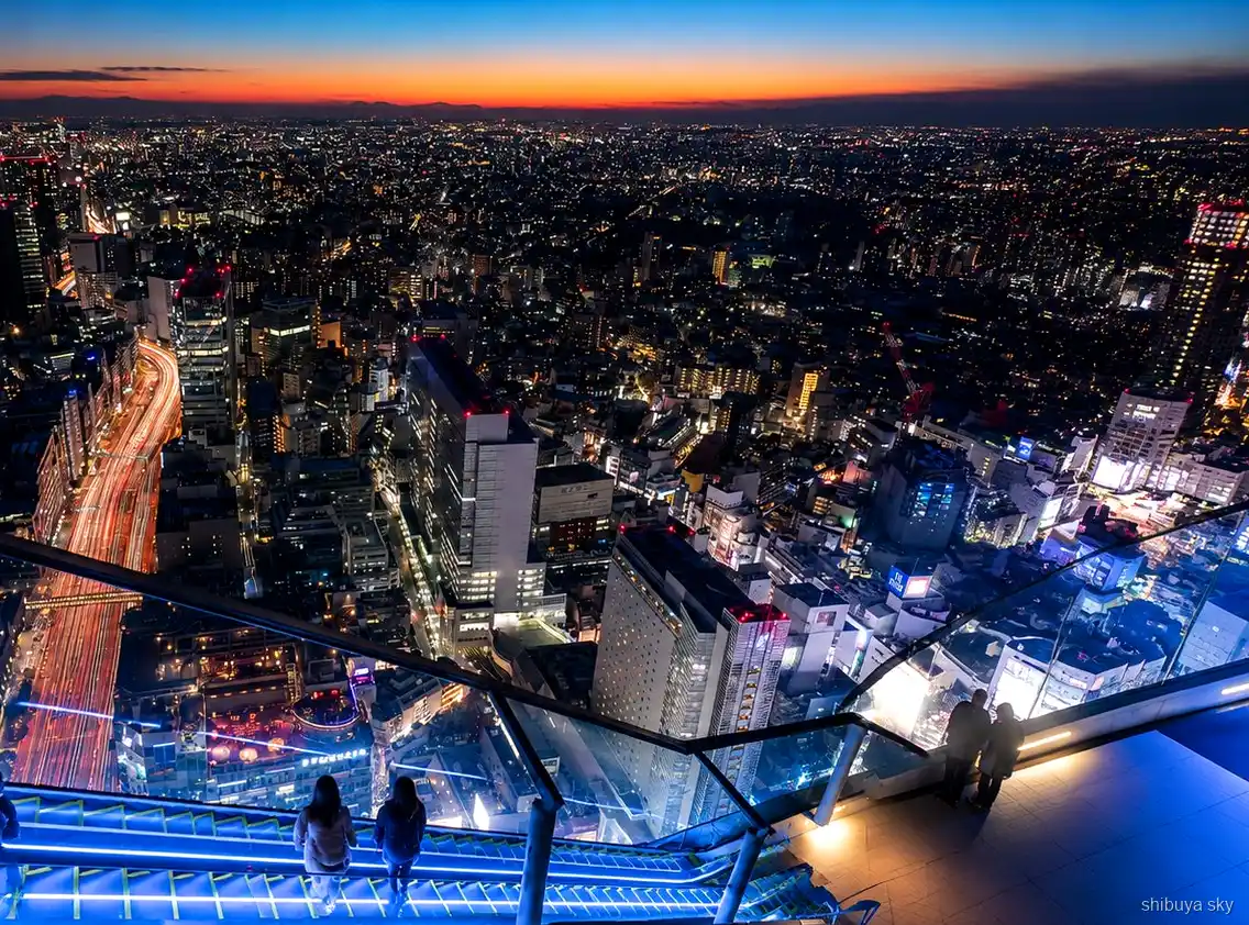 Shibuya Sky bilety, wycieczka na zachód słońca: panorama miasta o zmierzchu