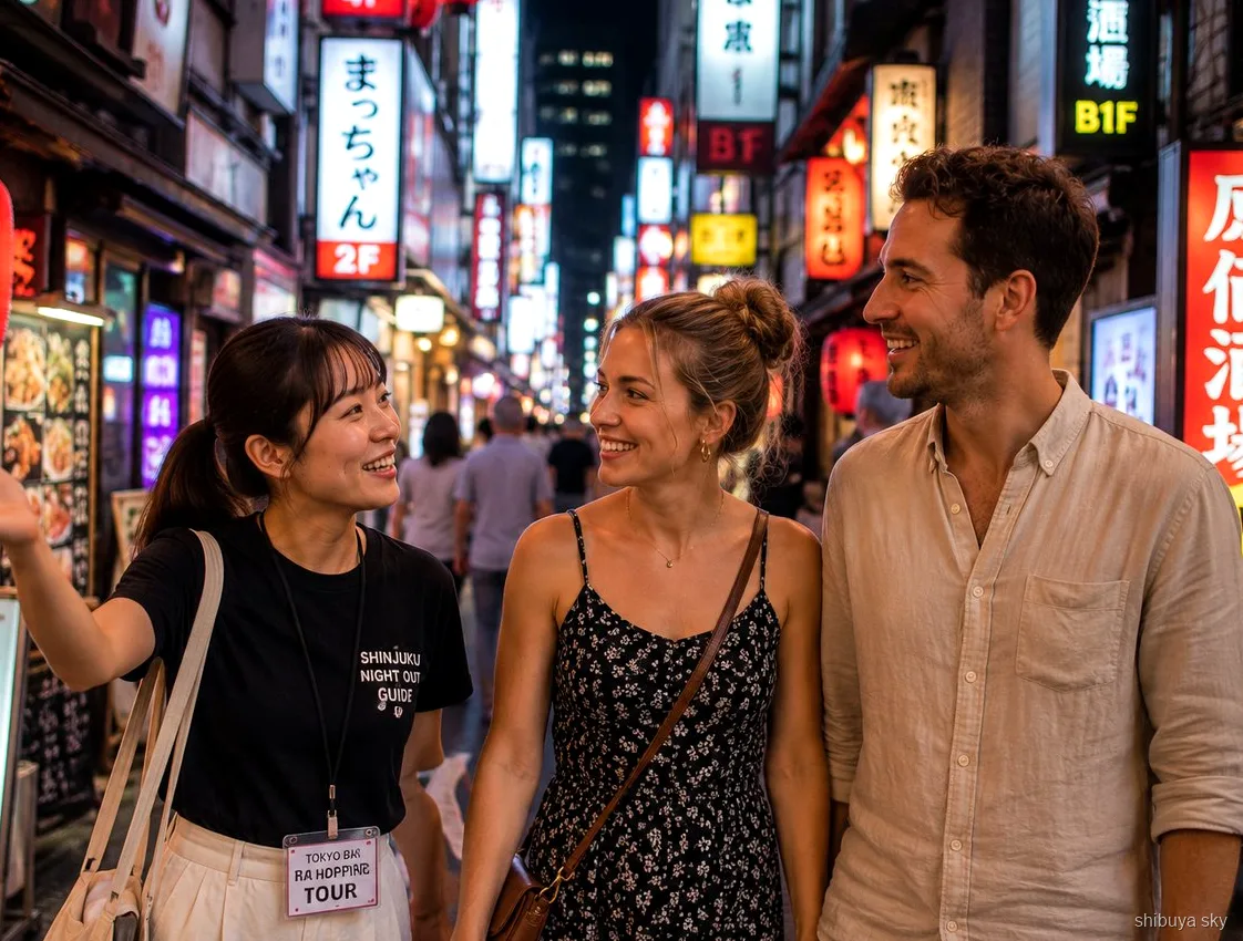 Zdjęcie z wieczornej wycieczki z biletem na Shibuya Sky zrobione przez przewodnika