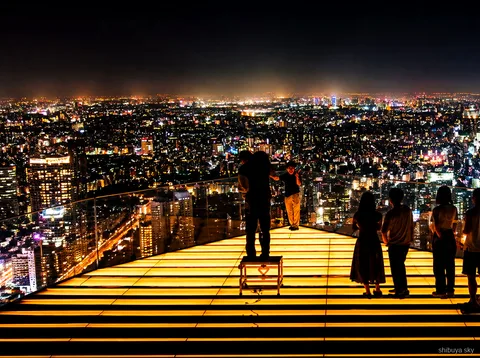 Tour Shibuya Sky, skyline de la ciudad desde el mirador